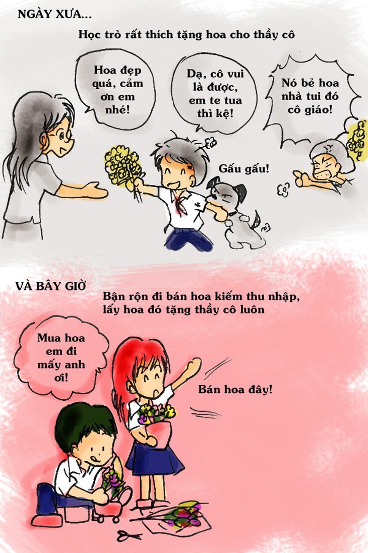 Tranh vui: Khác biệt thú vị về ngày 20/11 xưa và nay 4
