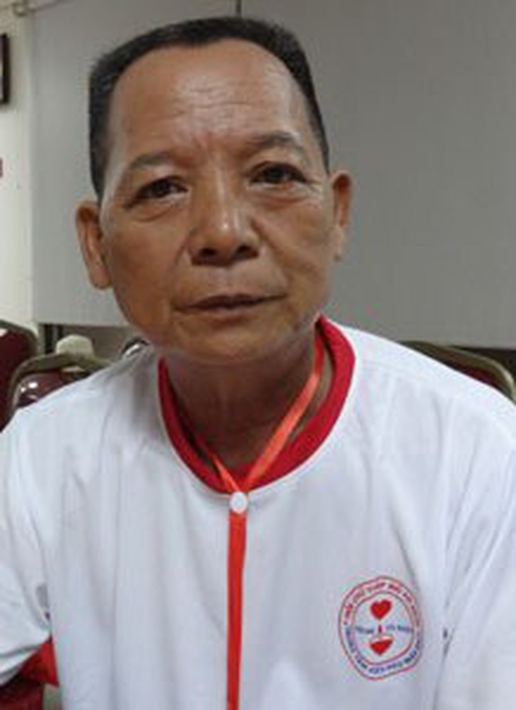 Ông Vũ Chấn Minh đã tham gia hiến máu 75 lần.