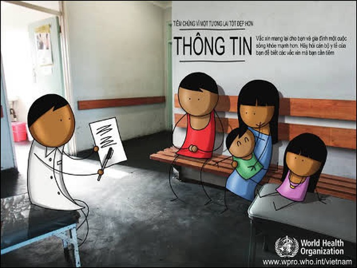 Thông điệp của Tổ chức y tế thế giới (WHO) nhân tuần lễ tiêm chủng thế giới năm 2014. Nguồn: WHO.