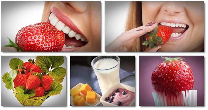 răng trắng bóng nhờ dâu tây