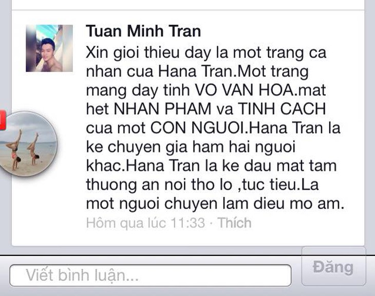Bị một số dân mạng phản ứng mạnh mẽ.