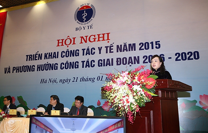 Bộ trưởng Bộ Y tế Nguyễn Thị Kim Tiến phat biểu tại hội nghị             Ảnh TM