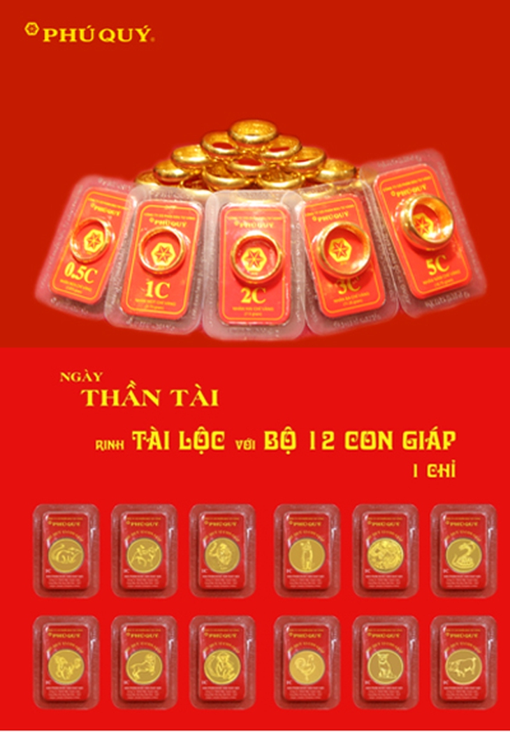 Bộ sản phẩm 12 con giáp của Công ty vàng Phú Quý đang có sức mua lớn
