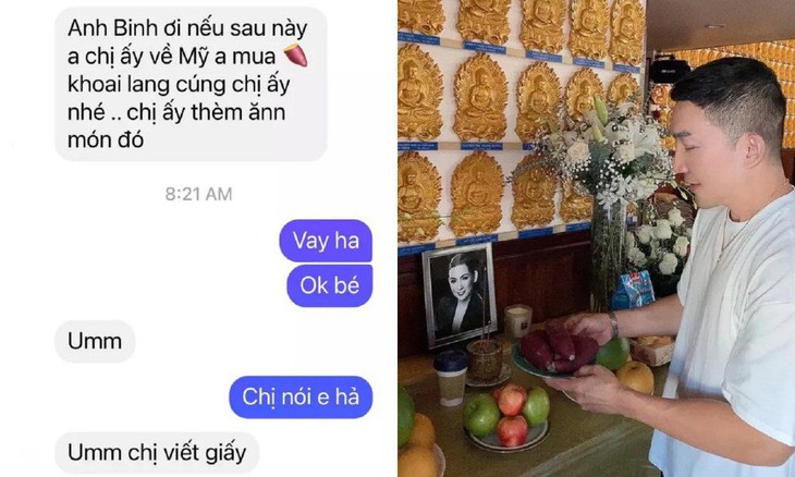 Bạn thân của nữ ca sĩ xúc động viết: "Bé Phi Nhung ơi, đứa em chăm sóc cho bé trong bệnh viện nhắn lại nên tui đem khoai lang mật đến cho bé nè... Cứ nghỉ ngơi bình yên nhé bé. Cả nhà thương bé".