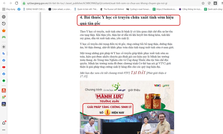 Lãnh đạo Sở chịu trách nhiệm nội dung, nhưng website Sở vẫn đăng quảng cáo vi phạm? - Ảnh 4.
