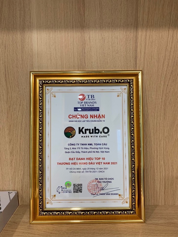 Krub.O được vinh danh Top 10 Thương hiệu Hàng đầu Việt Nam 2021 - Ảnh 2.