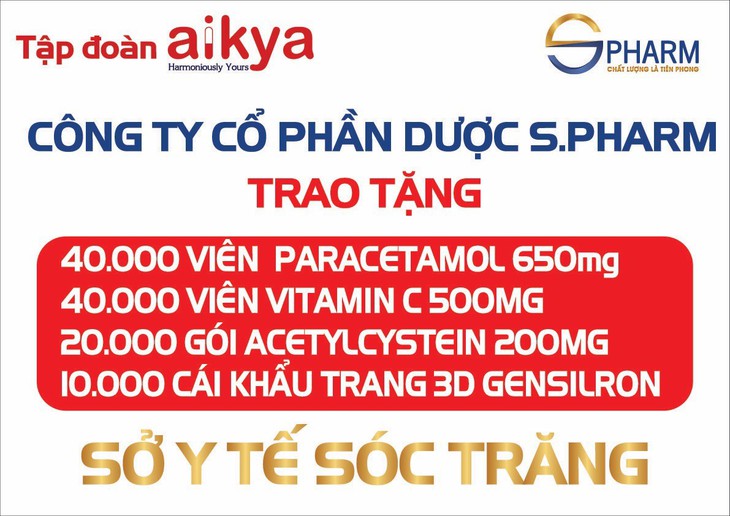 Công ty Dược phẩm S.Pharm hỗ trợ vật tư y tế chống dịch tại Sóc Trăng - Ảnh 2. Công ty Dược phẩm S.Pharm hỗ trợ vật tư y tế chống dịch tại Sóc Trăng - Ảnh 2.