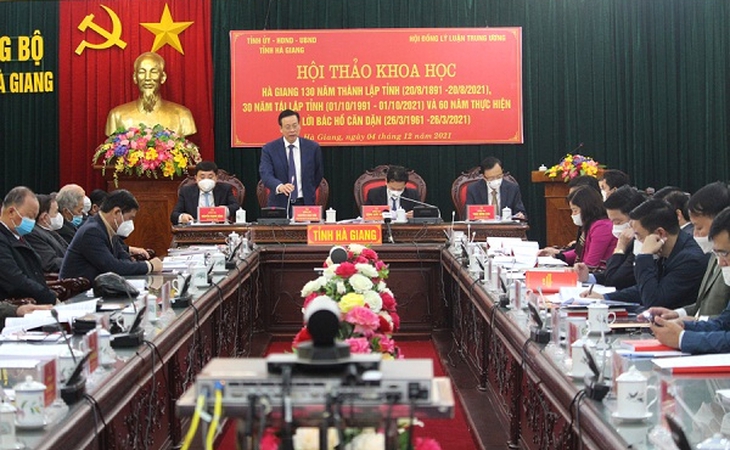 Hội thảo khoa học: Hà Giang 130 năm thành lập tỉnh, 30 năm tái lập tỉnh và 60 năm thực hiện Tám lời Bác Hồ căn dặn - Ảnh 1. Hội thảo khoa học: Hà Giang 130 năm thành lập tỉnh, 30 năm tái lập tỉnh và 60 năm thực hiện Tám lời Bác Hồ căn dặn - Ảnh 1.