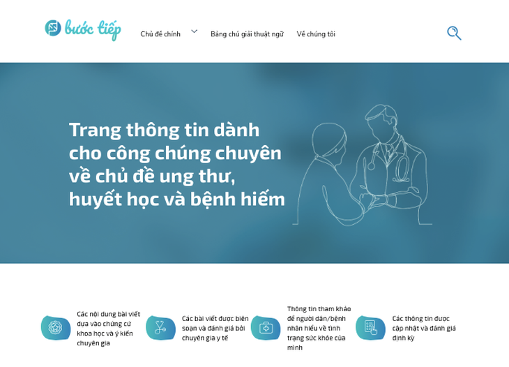 Ra mắt buoctiep.vn - trang thông tin cho người bệnh ung thư, huyết học, bệnh hiếm - Ảnh 2. Ra mắt buoctiep.vn - trang thông tin cho người bệnh ung thư, huyết học, bệnh hiếm - Ảnh 2.