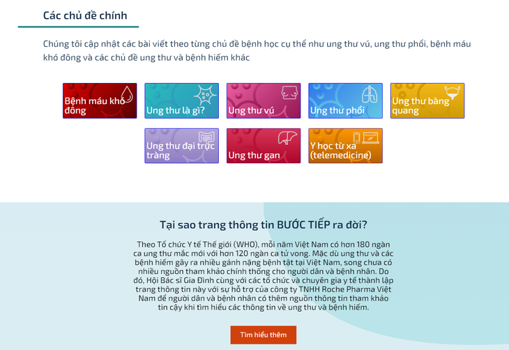 Ra mắt buoctiep.vn - trang thông tin cho người bệnh ung thư, huyết học, bệnh hiếm - Ảnh 3. Ra mắt buoctiep.vn - trang thông tin cho người bệnh ung thư, huyết học, bệnh hiếm - Ảnh 3.