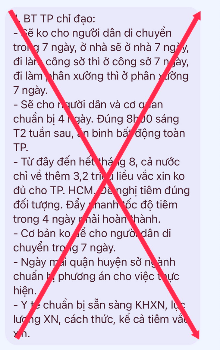 TP.HCM bác bỏ thông tin “không cho người dân di chuyển trong 7 ngày” - Ảnh 1.