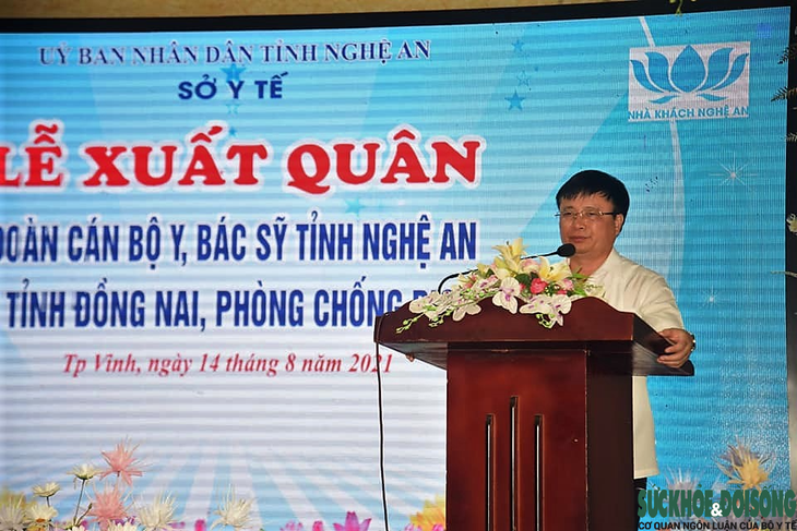 Nghệ An: Tiếp tục cử 30 cán bộ y, bác sĩ hỗ trợ tỉnh Đồng Nai chống dịch COVID-19 - Ảnh 1. Nghệ An: Tiếp tục cử 30 cán bộ y, bác sĩ hỗ trợ tỉnh Đồng Nai chống dịch COVID-19 - Ảnh 1.