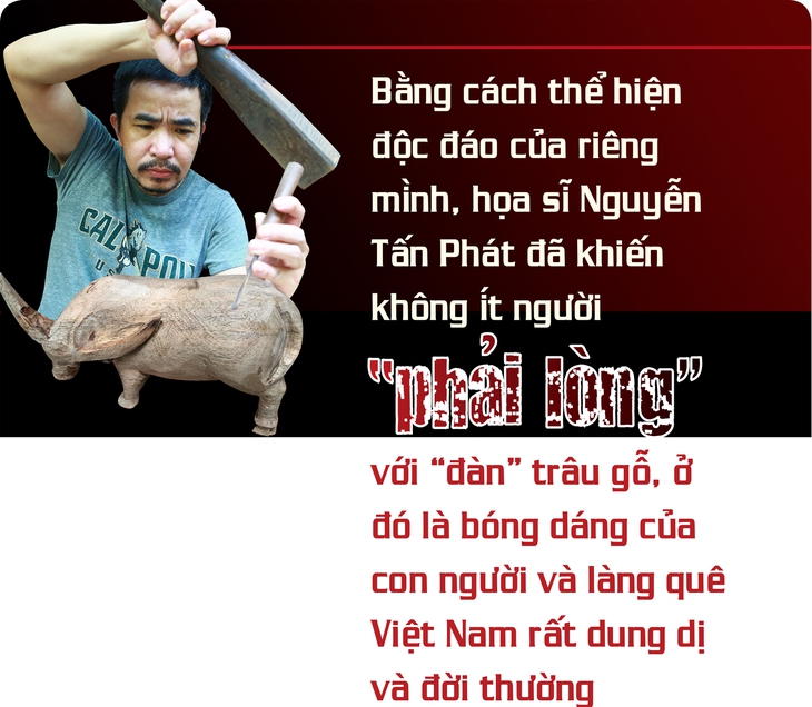Mê mẩn với "đàn" trâu gỗ của gã mục đồng đồng xứ Đoài - Ảnh 1.