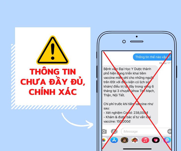 BV ĐHYD TP.HCM đính chính thông tin tiêm vắc xin miễn phí tại bệnh viện - Ảnh 1.