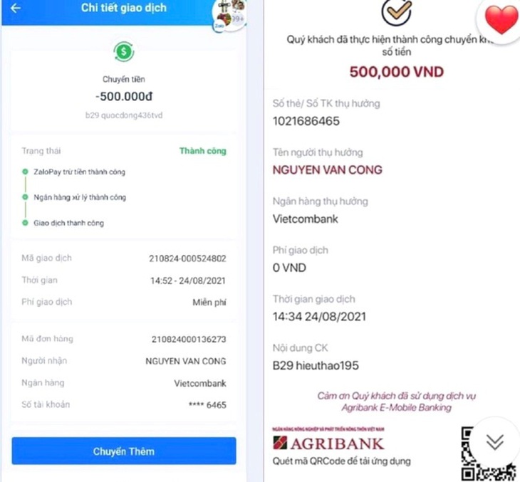Nhiều người dân tại TP. HCM đã bị tài khoản Nguyễn Văn Công lừa chuyển tiền để "đi chợ hộ". Ảnh: Đ.V