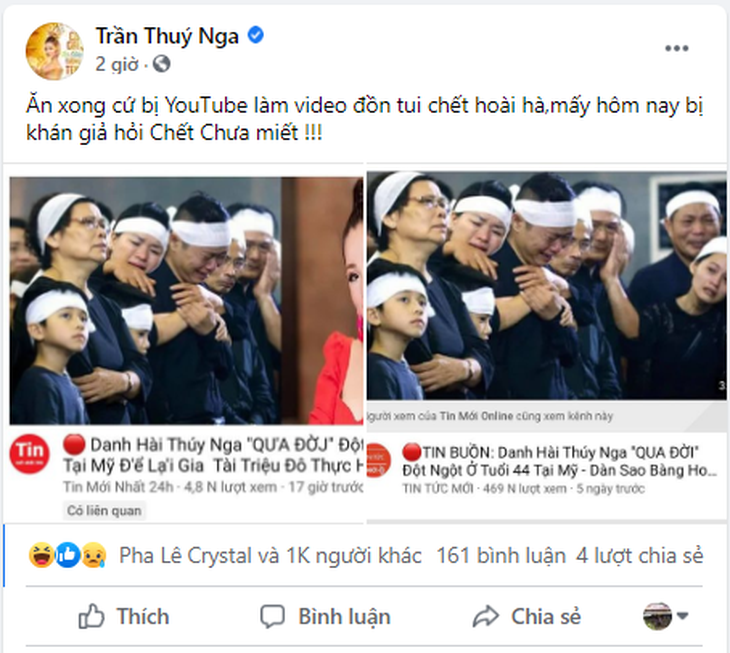 Ca sĩ Phi Nhung và nỗi bức xúc ‘qua đời’ trên cõi mạng - Ảnh 4. Ca sĩ Phi Nhung và nỗi bức xúc ‘qua đời’ trên cõi mạng - Ảnh 4.