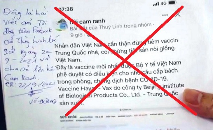 Lên facebook "xúi" người dân không tiêm vaccine phòng COVID-19, phạt 7,5 triệu đồng - Ảnh 1.