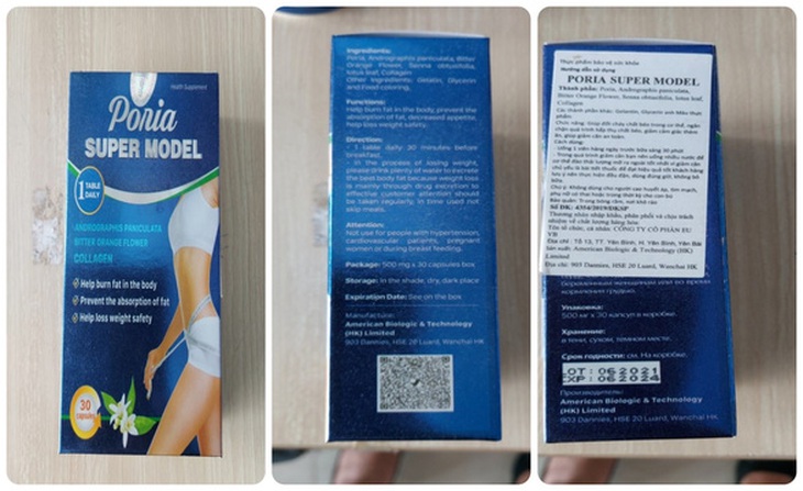 Cảnh báo sản phẩm giảm cân Poria super model không nguồn gốc có chứa chất cấm Sibutramine - Ảnh 1. Cảnh báo sản phẩm giảm cân Poria super model không nguồn gốc có chứa chất cấm Sibutramine - Ảnh 1.
