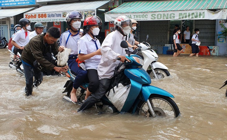 Nhiều địa phương cho học sinh nghỉ học vì triều cường, mưa lũ - Ảnh 3.