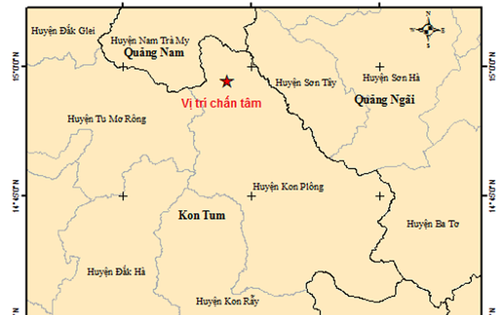 Kon Tum lại động đất liên tiếp giữa tâm mưa lớn