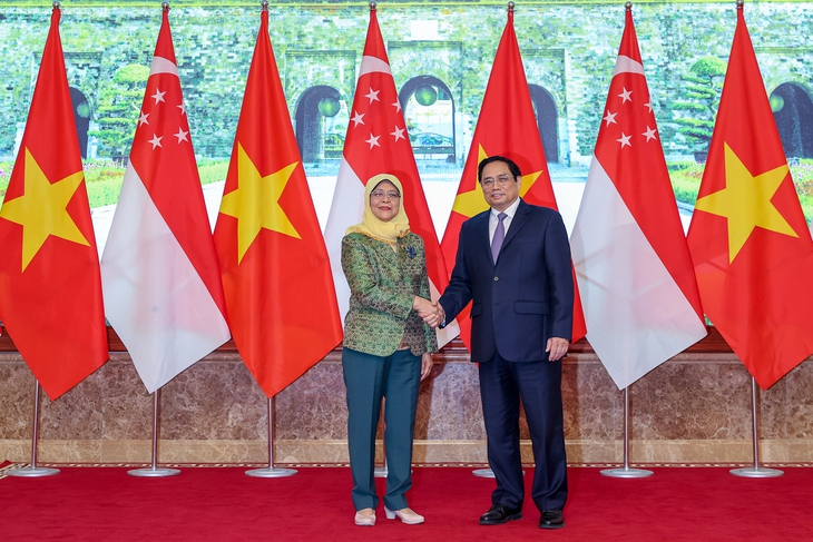 Tổng thống Singapore và Thủ tướng Phạm Minh Chính nhất trí khuyến khích phát triển các KCN VSIP - Ảnh 1. Tổng thống Singapore và Thủ tướng Phạm Minh Chính nhất trí khuyến khích phát triển các KCN VSIP - Ảnh 1.