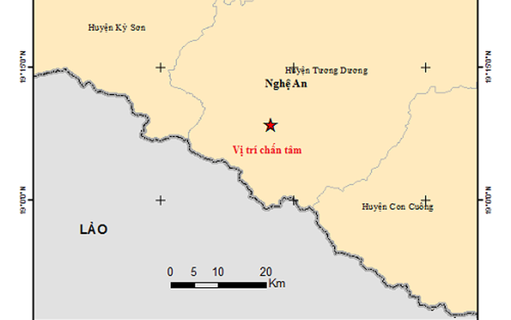 Nghệ An động đất 2.8 độ richter
