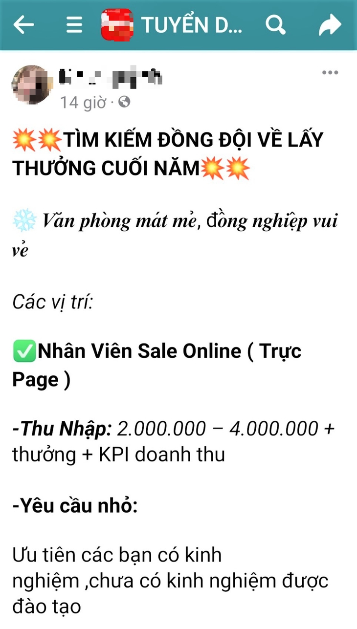Tân sinh viên cần cảnh giác những "'lời mật ngọt" từ môi giới việc làm - Ảnh 3. Tân sinh viên cần cảnh giác những "'lời mật ngọt" từ môi giới việc làm - Ảnh 3.