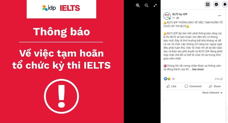 Sau IELTS, hàng loạt kỳ thi chứng chỉ ngoại ngữ bị tạm hoãn - Ảnh 2.