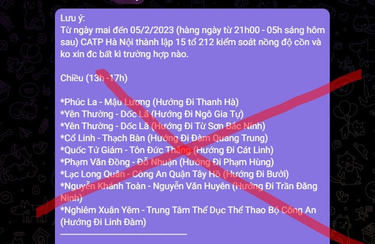 Thực hư thông tin Công an Hà Nội ‘thành lập 15 tổ chuyên đề 212 kiểm tra nồng độ cồn’ - Ảnh 1. Thực hư thông tin Công an Hà Nội ‘thành lập 15 tổ chuyên đề 212 kiểm tra nồng độ cồn’ - Ảnh 1.