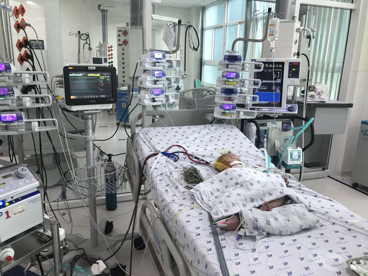 Bé 7 tháng tuổi co giật, suy hô hấp do sốc sốt xuất huyết - Ảnh 1.
