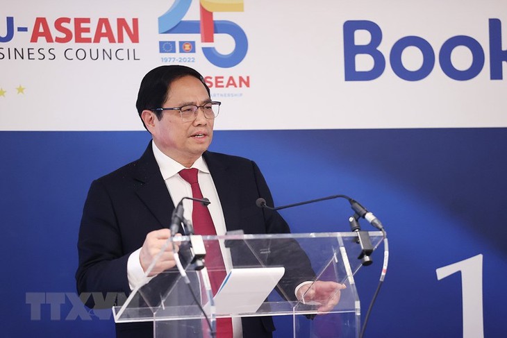 Thủ tướng Phạm Minh Chính dự Hội nghị Thượng đỉnh kinh doanh ASEAN-EU - Ảnh 1. Thủ tướng Phạm Minh Chính dự Hội nghị Thượng đỉnh kinh doanh ASEAN-EU - Ảnh 1.