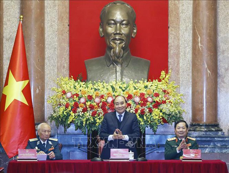 Chủ tịch nước gặp mặt Ban liên lạc Cựu chiến binh Bộ đội Tên lửa Phòng không và Sư đoàn 361 - Ảnh 1. Chủ tịch nước gặp mặt Ban liên lạc Cựu chiến binh Bộ đội Tên lửa Phòng không và Sư đoàn 361 - Ảnh 1.