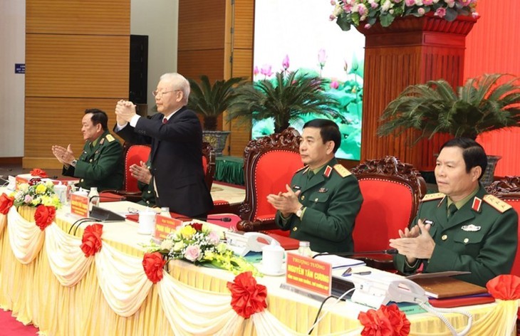 Tổng Bí thư Nguyễn Phú Trọng dự hội nghị Quân chính toàn quân năm 2022 - Ảnh 8. Tổng Bí thư Nguyễn Phú Trọng dự hội nghị Quân chính toàn quân năm 2022 - Ảnh 8.