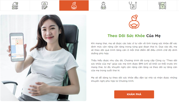 Chăm sóc dinh dưỡng và sức khỏe cho mẹ và bé bằng Phần mềm - Ảnh 2.