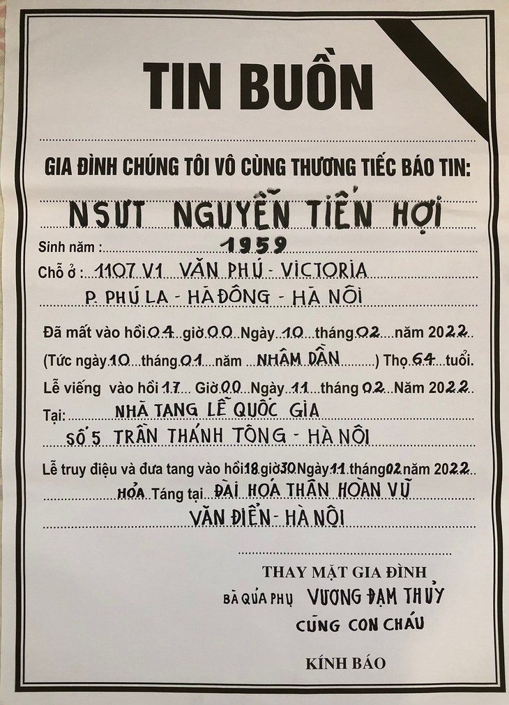 Nghệ sĩ Tiến Hợi qua đời sau 6 ngày phát hiện ung thư phổi giai đoạn cuối - Ảnh 6. Nghệ sĩ Tiến Hợi qua đời sau 6 ngày phát hiện ung thư phổi giai đoạn cuối - Ảnh 6.