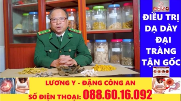 Hình ảnh "bác sĩ" Đặng Công An trên clip được quảng cáo trên mạng xã hội.
