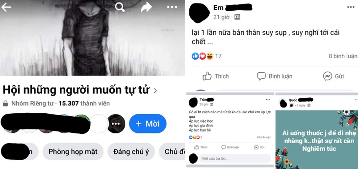 Nhóm “Hội những người muốn tự tử” trên mạng xã hội.