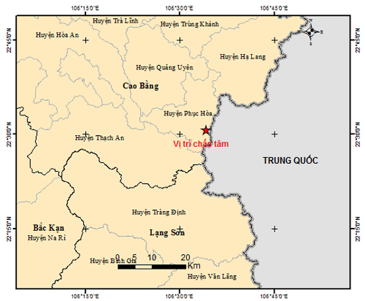 Cao Bằng xuất hiện động đất 3,2 độ - Ảnh 1.