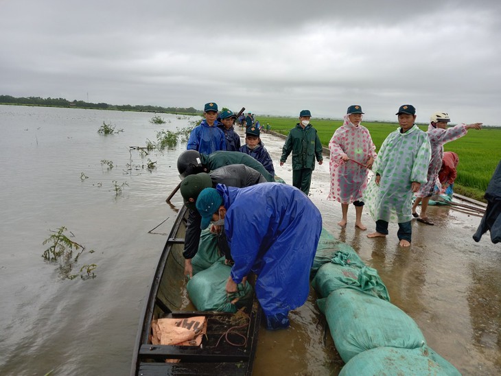 Bộ đội, dân quân dầm mưa giúp dân cứu lúa trước nguy cơ bị ngập - Ảnh 9. Bộ đội, dân quân dầm mưa giúp dân cứu lúa trước nguy cơ bị ngập - Ảnh 9.