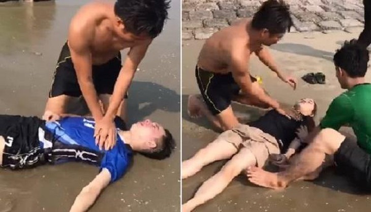Phút lao xuống biển cứu 4 người bị sóng cuốn của trung uý cảnh sát - Ảnh 2. Phút lao xuống biển cứu 4 người bị sóng cuốn của trung uý cảnh sát - Ảnh 2.