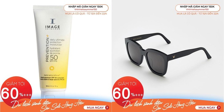 "Lên đồ" hàng hiệu du lịch hè: Sale off 60%+++, tặng voucher "khủng" - Ảnh 2. "Lên đồ" hàng hiệu du lịch hè: Sale off 60%+++, tặng voucher "khủng" - Ảnh 2.