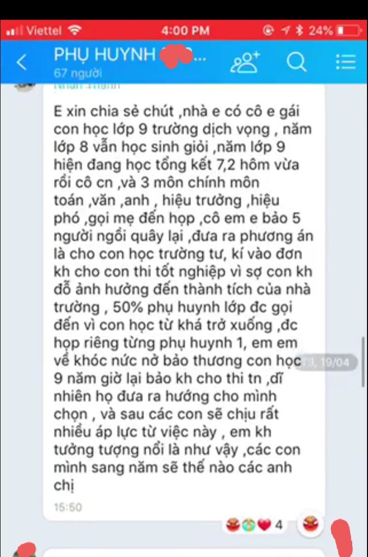 Bộ GD&ĐT xác minh thông tin học sinh lớp 9 học kém phải chuyển trường hoặc cam kết không thi vào lớp 10. - Ảnh 2. Bộ GD&ĐT xác minh thông tin học sinh lớp 9 học kém phải chuyển trường hoặc cam kết không thi vào lớp 10. - Ảnh 2.
