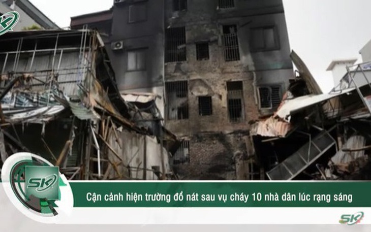 Toàn cảnh hiện trường đổ nát vụ cháy gần 10 nhà dân ở Nam Từ Liêm