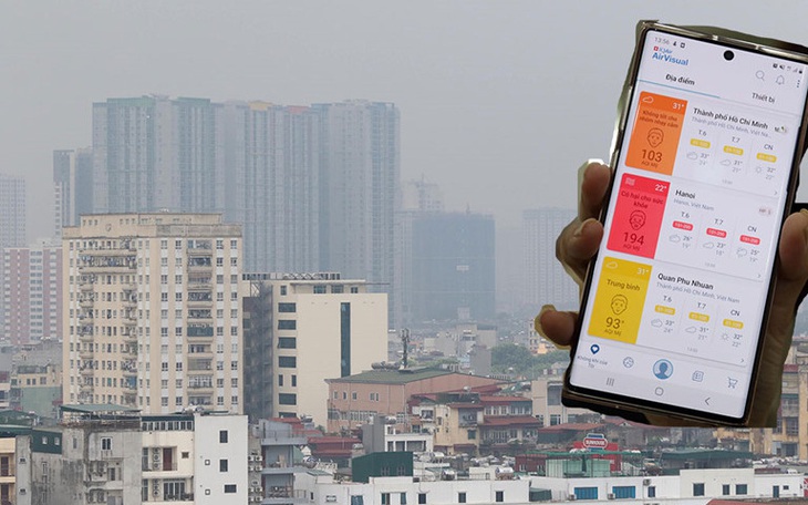 Sáng 7/4, Hà Nội ô nhiễm không khí nghiêm trọng