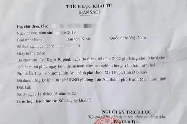 Diễn biến mới nhất vụ mẹ khai tử cho con 3 tuổi: Cháu bé hiện đang ở đâu? - Ảnh 4. Diễn biến mới nhất vụ mẹ khai tử cho con 3 tuổi: Cháu bé hiện đang ở đâu? - Ảnh 4.