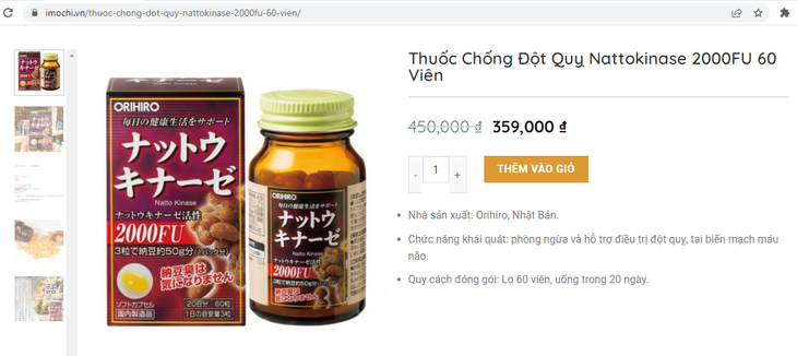 Orihiro Nattokinase quảng cáo 'nổ' thành... thuốc chống đột quỵ - Ảnh 3. Orihiro Nattokinase quảng cáo 'nổ' thành... thuốc chống đột quỵ - Ảnh 3.