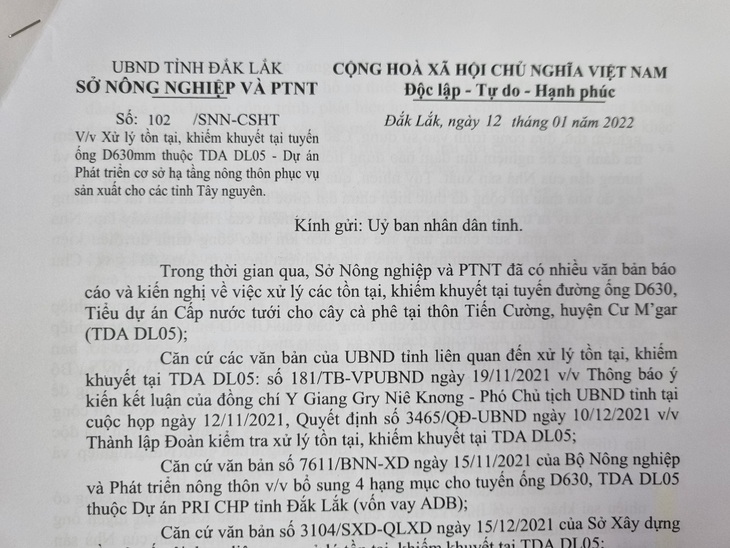 Vụ vỡ đường ống dẫn nước ở Đắk Lắk: Chủ đầu tư từng báo cáo sót nguyên nhân vỡ đường ống dự án 70 tỷ lên UBND tỉnh? - Ảnh 1. Vụ vỡ đường ống dẫn nước ở Đắk Lắk: Chủ đầu tư từng báo cáo sót nguyên nhân vỡ đường ống dự án 70 tỷ lên UBND tỉnh? - Ảnh 1.