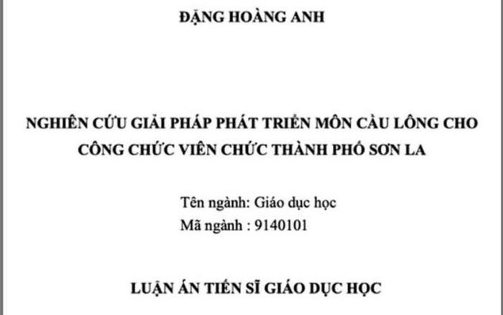 Chuyên gia nói gì về luận án tiến sĩ 'phát triển... môn cầu lông' cho viên chức?