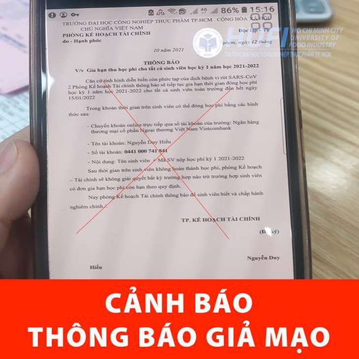 Cảnh báo tình trạng sinh viên thông đồng với người ngoài lừa tiền cha mẹ - Ảnh 1.