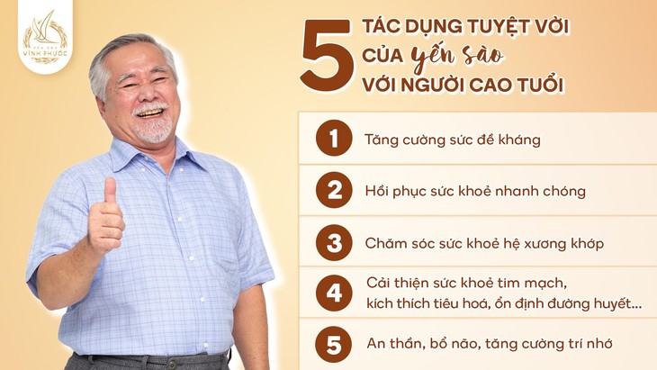 Lợi ích tuyệt vời của yến sào vĩnh phước đối với người cao tuổi - Ảnh 1. Lợi ích tuyệt vời của yến sào vĩnh phước đối với người cao tuổi - Ảnh 1.